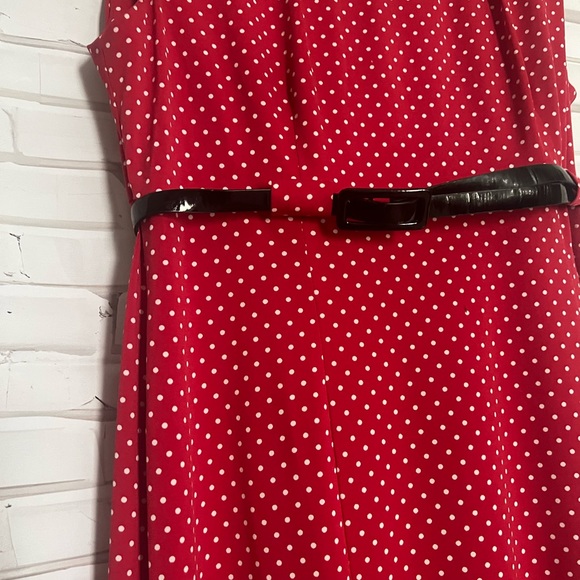 EUC NorthStyle polka dot red dress fit and flare Size 14P runs large fits 10 - Picture 11 of 13